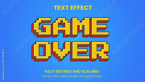 pixel game graphic style editable text effect