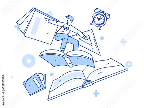 Education study vector flat character illustration

