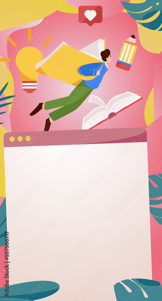 Reading characters flat vector illustration
Reading characters flat vector illustration