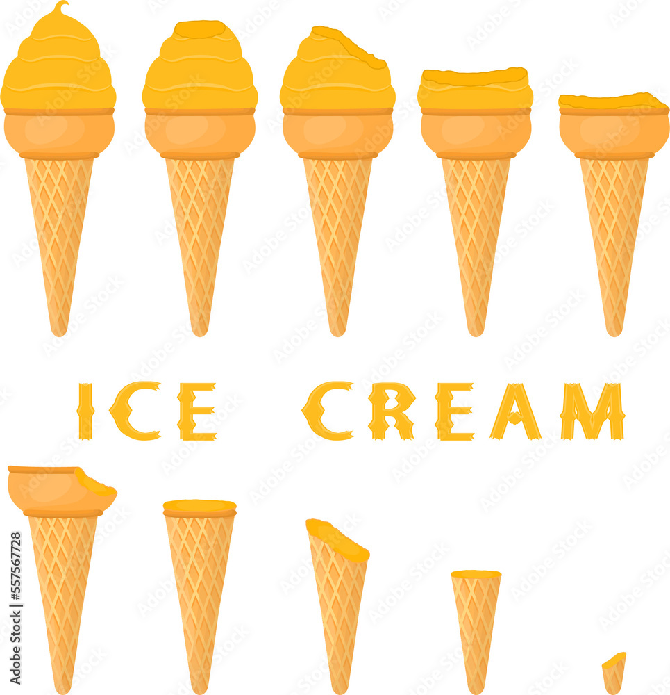 Big set various sweet tasty natural ice cream Big set various sweet tasty natural ice cream
