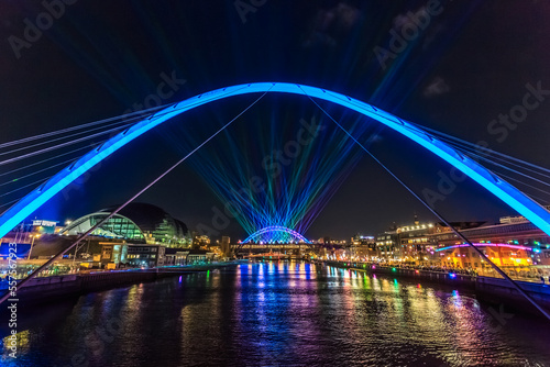 New Year's Eve laser show on Newcastle quayside © Michael Conrad