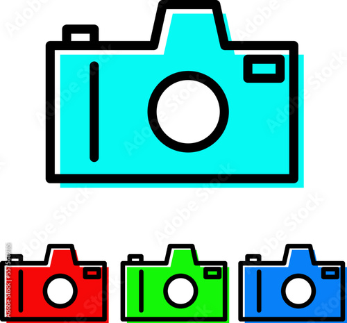 Camera Icon Set – Vector Illustration for Photography, Media & Creative Projects