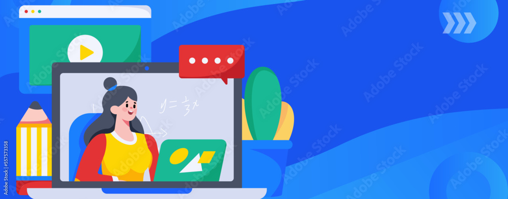 Fototapeta premium Education study vector flat character illustration 