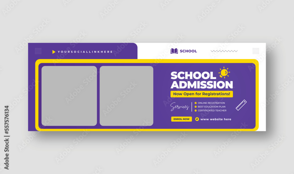 Back to school social media post, web banner, and Facebook cover template Back to school social media post, web banner, and Facebook cover template