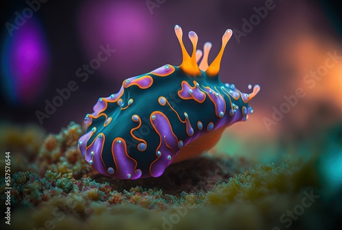 illustration of sea creature Nudibranchs, commonly known as sea slug photo
