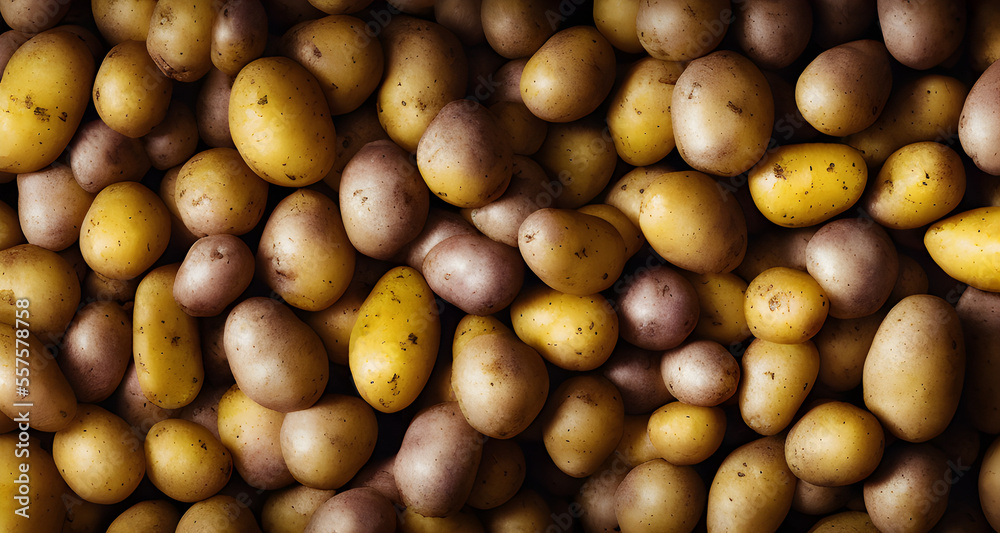 AI Digital Illustration Potatoes Pattern Background AI Digital Illustration Potatoes Pattern Background