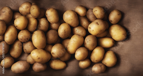 AI Digital Illustration Potatoes Pattern Background