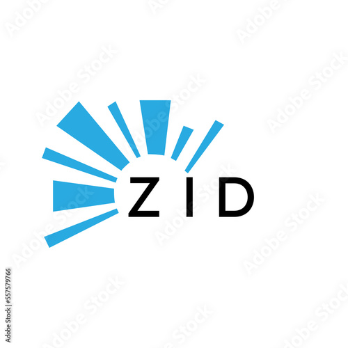 ZID letter logo. ZID blue image on white background and black letter. ZID technology  Monogram logo design for entrepreneur and business. ZID best icon.
 photo