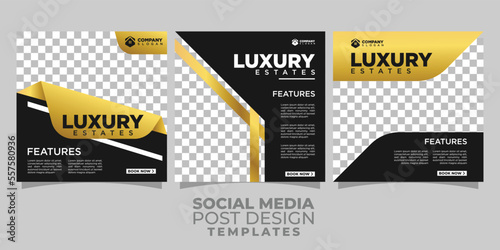 Real estate residence housing scheme social media post template square. advertisment banner with luxury and premium look