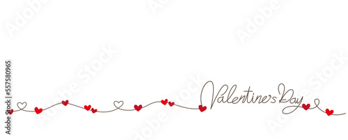Simple decoration Happy Valentine's day illustration. Valentine's day lettering decoration with heart symbol for background, banner and graphic design. Vector illustration.