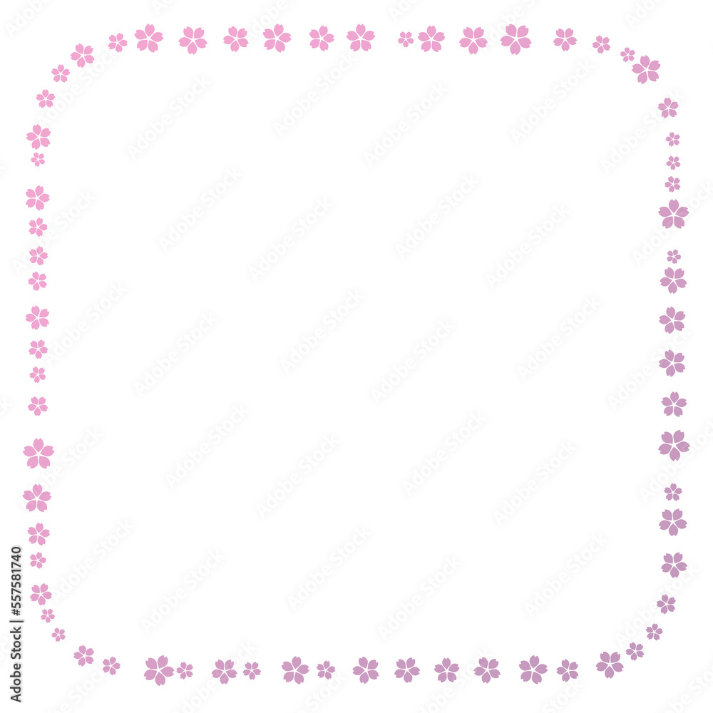 Pink and purple gradation cherry blossom round corner frame Pink and purple gradation cherry blossom round corner frame