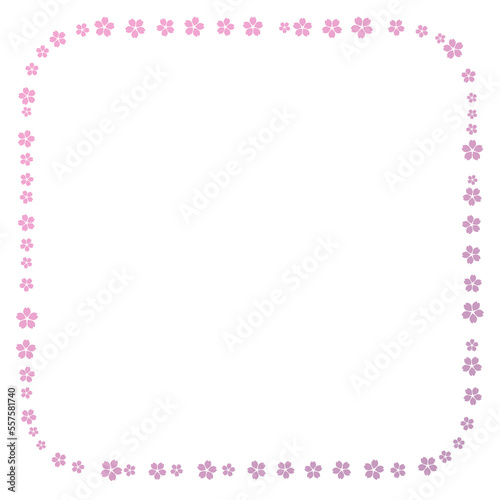 Pink and purple gradation cherry blossom round corner frame © arissa