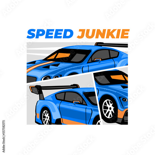 Cool car vector with comic style