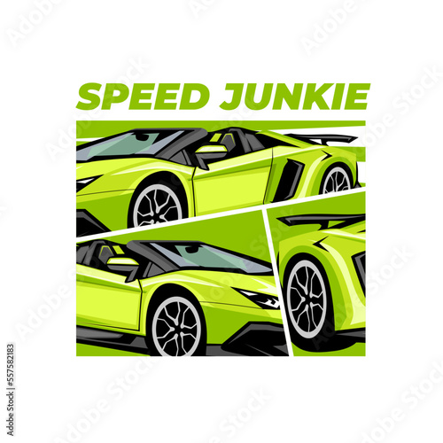 Cool car vector with comic style