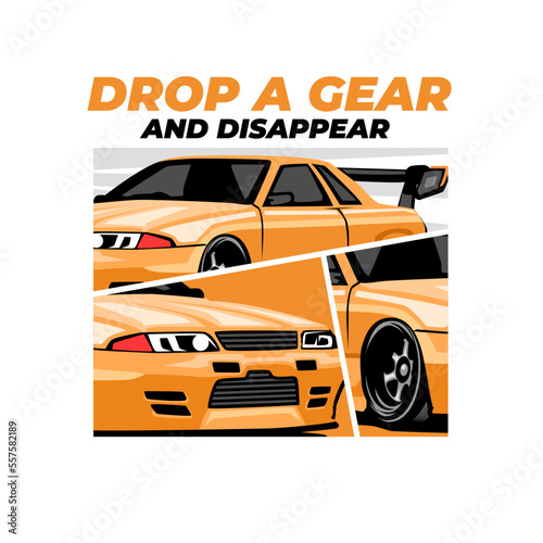 Cool car vector with comic style