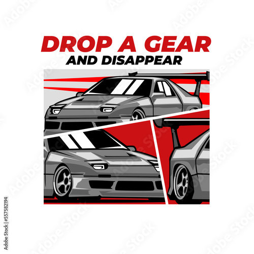 Cool car vector with comic style