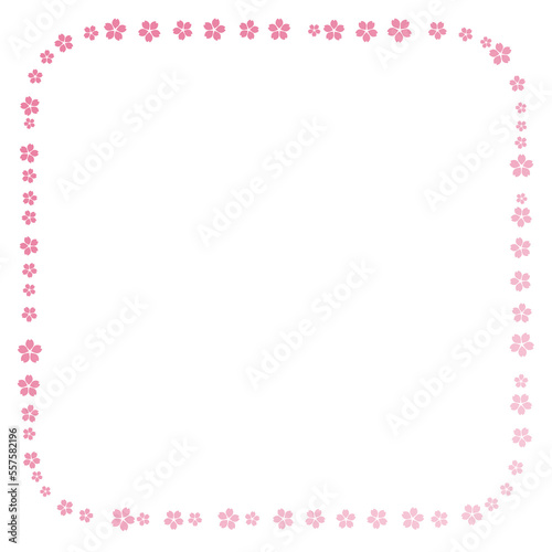 Cherry blossom rounded corner frame with shade gradation from dark pink to light pink © arissa