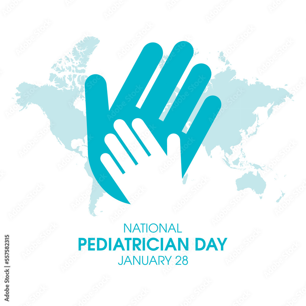 National Pediatrician Day vector. Adult and child hands simple graphic icon vector. Helping hand graphic design element. January 28 every year. Important day National Pediatrician Day vector. Adult and child hands simple graphic icon vector. Helping hand graphic design element. January 28 every year. Important day