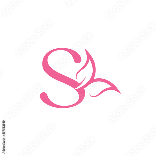 flower beautiful beauty logo letter S