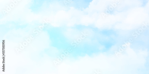 Light blue sky and white clouds. On a clear sky, floating clouds.