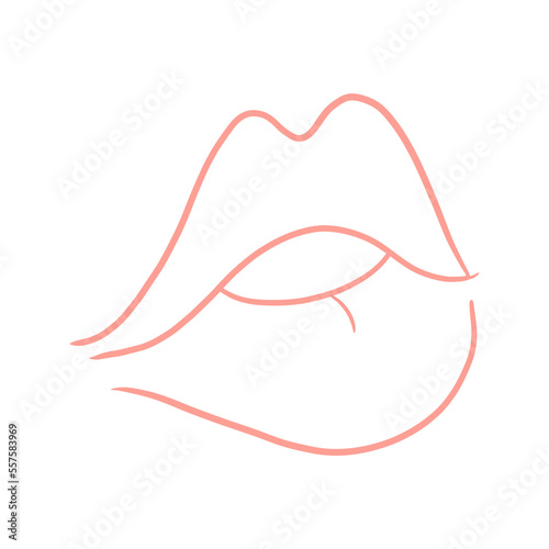 Plump Lips Line Art