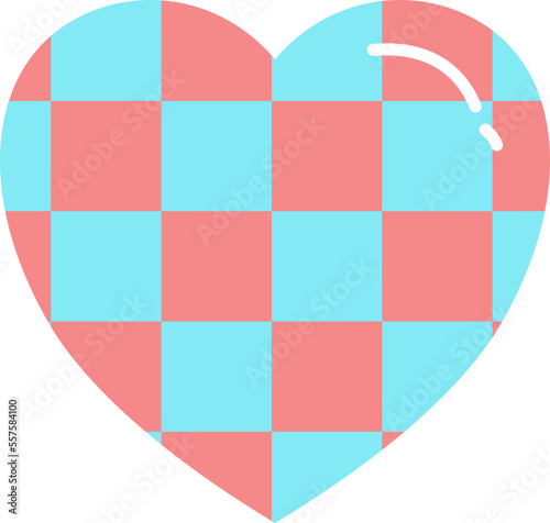 aesthetics cute checkers checkerboard heart shape decoration