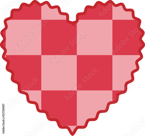 aesthetics cute checkers checkerboard heart shape decoration