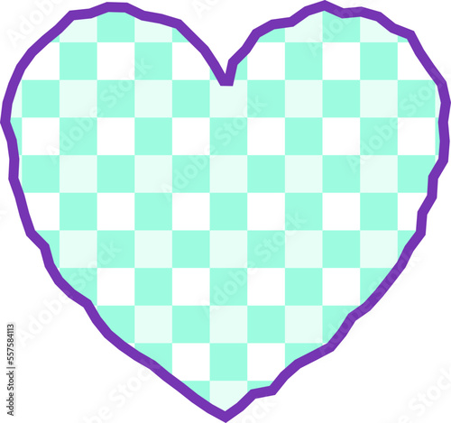 aesthetics cute checkers checkerboard heart shape decoration