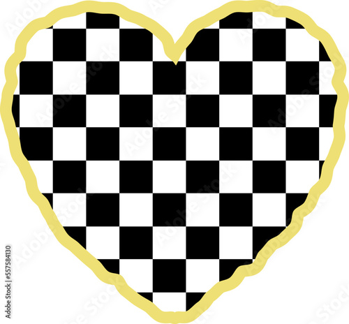aesthetics cute checkers checkerboard heart shape decoration
