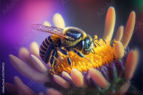 Bee on a flower - Generative AI