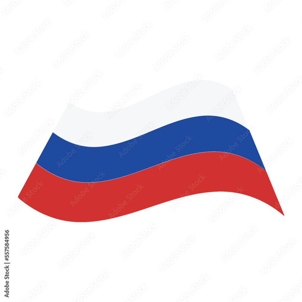 Naklejka premium Russia flag on white background. Vector illustration.