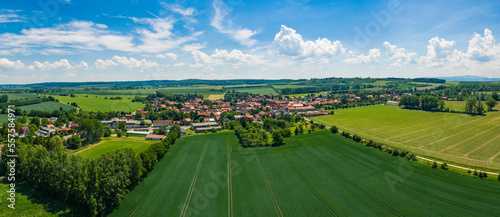 The city of Huy Badersleben from abobe (Harz region, Saxony Anhalt, Germany)