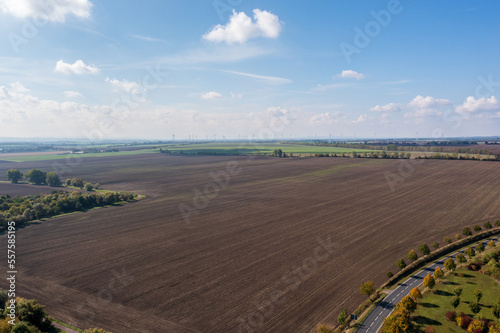 The fields near Wanzleben-Börde near Magdeburg from above ( Saxony-Anhalt / Germany )