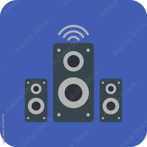 Speaker Multicolor Round Corner Flat Icon