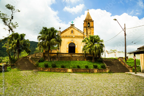 Igreja matriz do distrito de Paranapiacaba edifício tombado como patrimônio histórico da humanidade. São Paulo, Brasil.