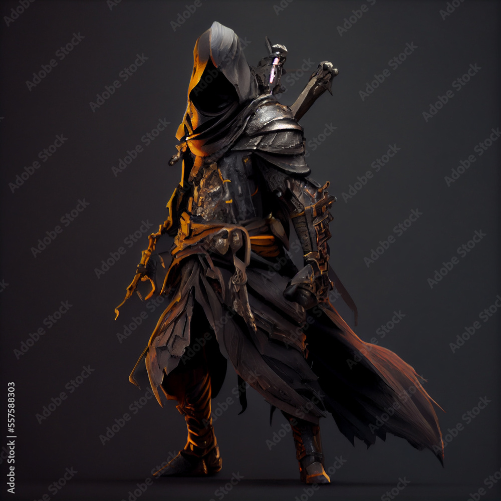 Fototapeta premium Decorative medieval warrior figures, Metal plating, Decorative object.