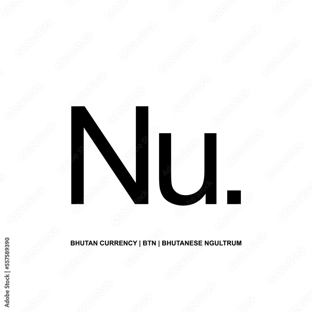 Bhutan Currency Symbol, Bhutanese Ngultrum Icon, BTN Sign. Vector Illustration Bhutan Currency Symbol, Bhutanese Ngultrum Icon, BTN Sign. Vector Illustration