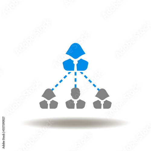 Vector illustration of people flowchart. Icon of outsourcing. Symbol of outsource worker.