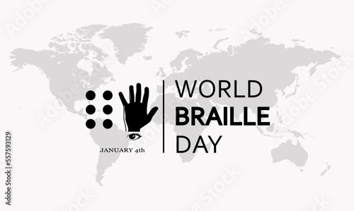 illustration Vector graphic of world braille day. poster or logo for annual celebration of world braille day (january 4).