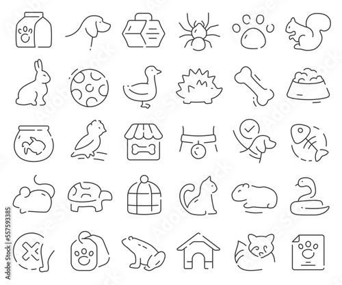 Pets line icons collection. Thin outline icons pack. Vector illustration eps10