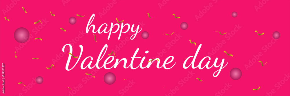 happy valentine day with decoration and pink background
