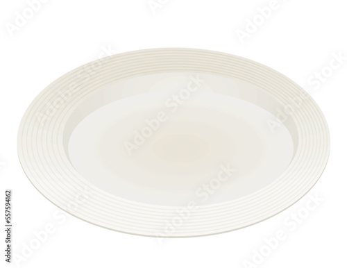 White plastic plate. vector illustration