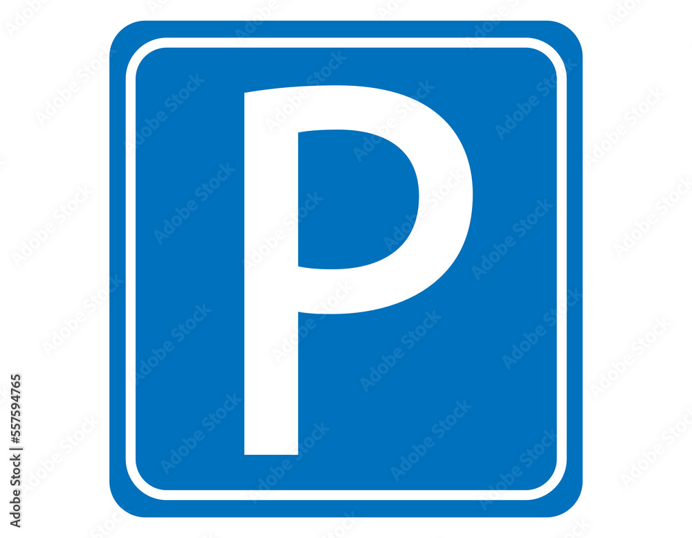 Parking sign board vector illustration isolated on the white. Blue sign for parking Parking sign board vector illustration isolated on the white. Blue sign for parking