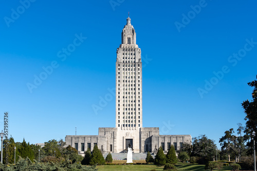 Baton Rouge, Louisiana,  USA - February 13, 2022: Louisiana State Capitol in Baton Rouge, USA. The State Capitol is the seat of government for the U.S. state of Louisiana.  photo