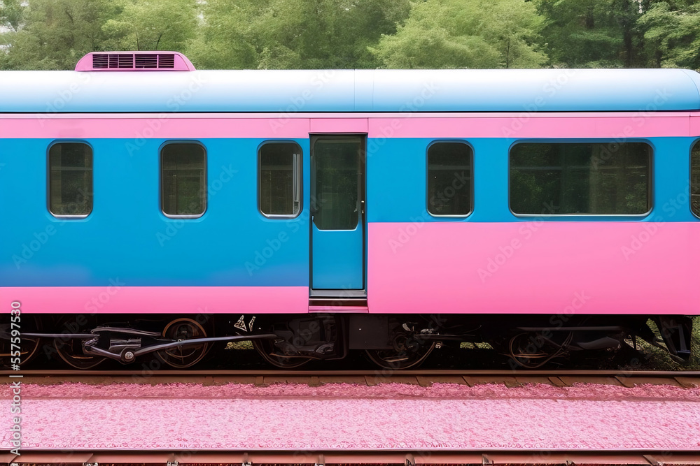 Fototapeta premium Colorful train on the railway