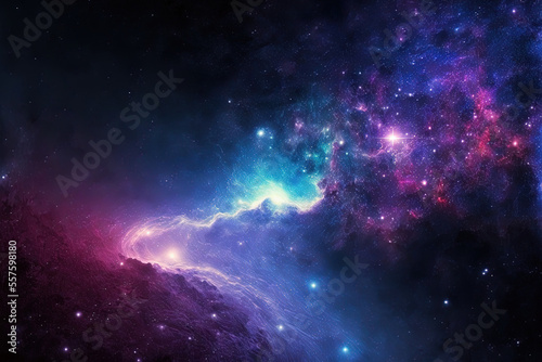 backdrop milky way galaxy stars flashing in the abstract a vivid nebula in the deep universe. Generative AI