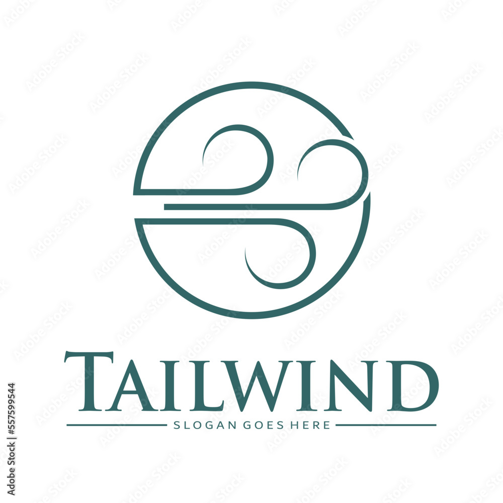 Creative tailwind concept logo design on white background Creative tailwind concept logo design on white background