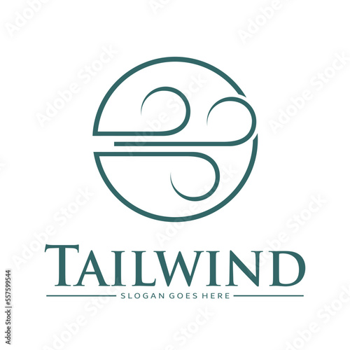 Creative tailwind concept logo design on white background photo