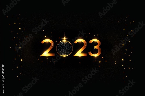 happy new year 2023 background design with glittering stars modern vector illustration
