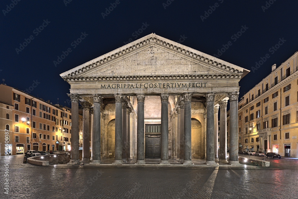 The Pantheon in Rome as well as the surrounding square